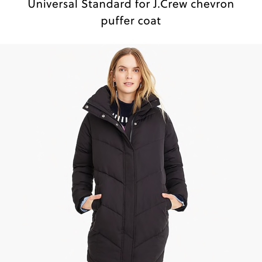 JCREW CHEVRON LONG PUFFER COAT